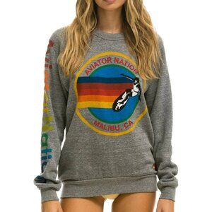 SOLD:EUC Aviator Nation Women's Signature Logo Sweatshirt Heather Grey, Size XXL